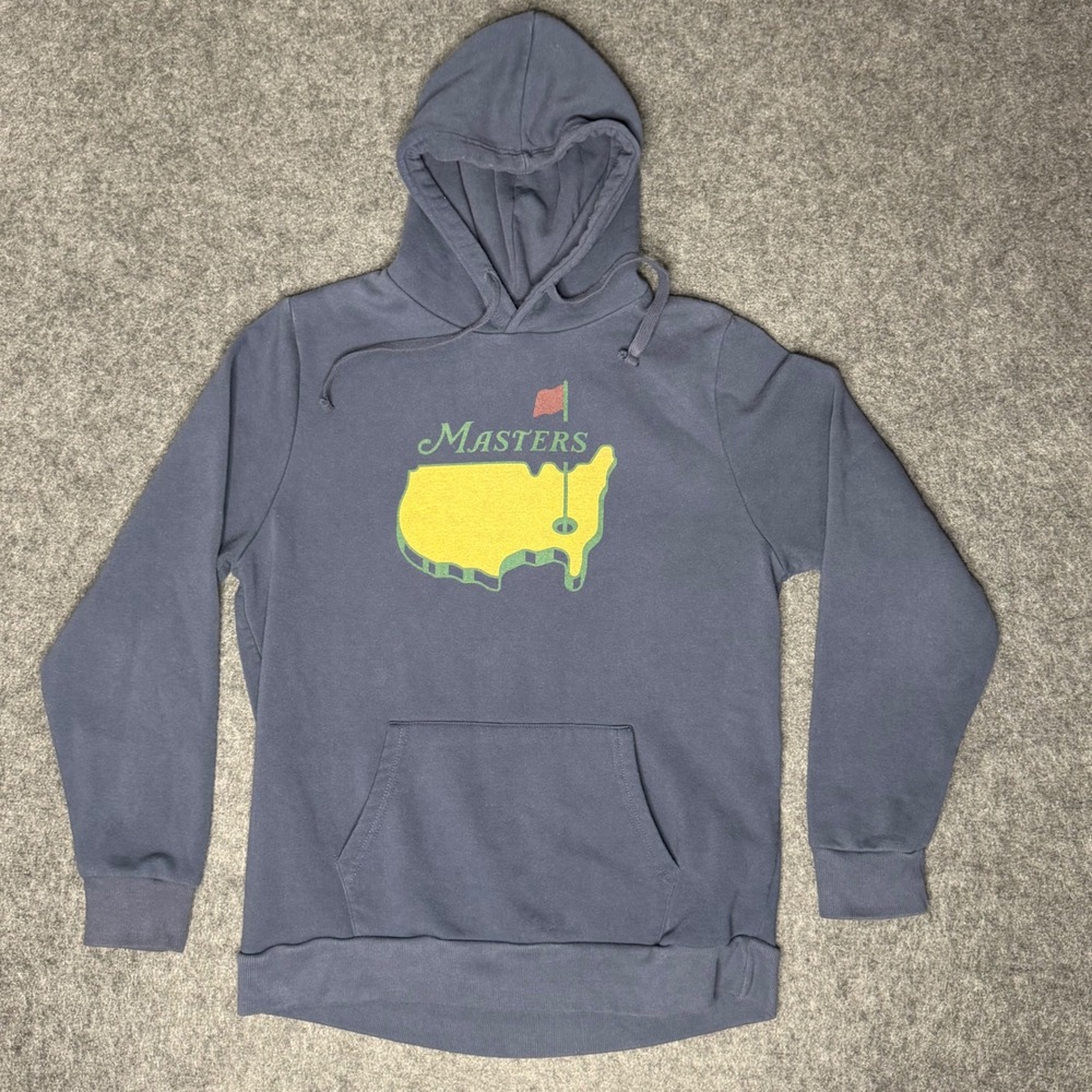Masters Golf Tournament Hoodie Mens Medium Navy Blue Graphic Pullover Sweatshirt